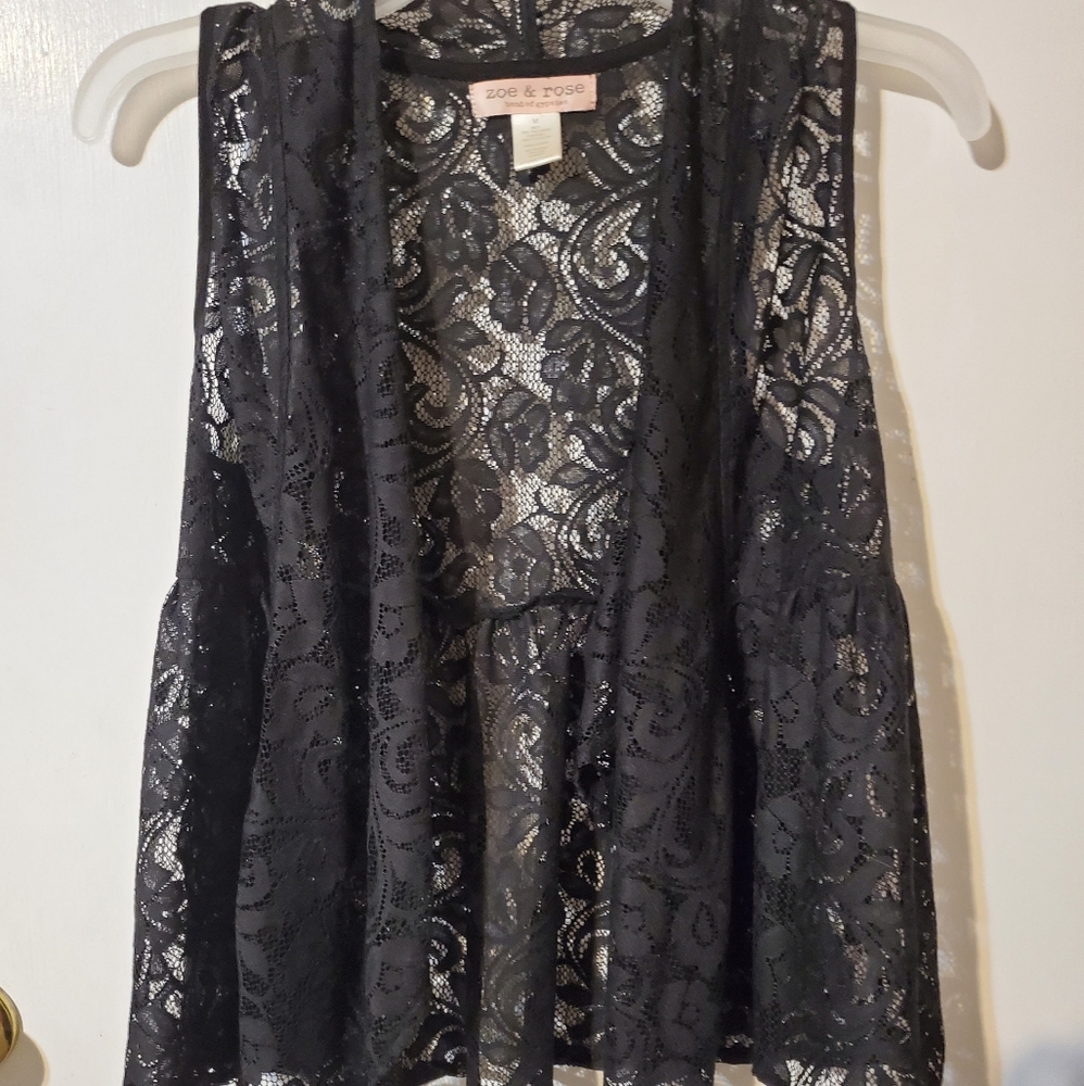 Black lace vest